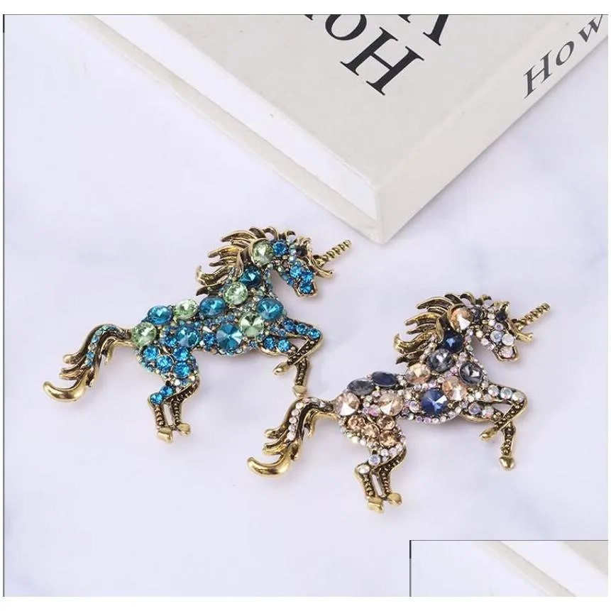 Pins, Brooches Pins Brooches Cindy Xiang Rhinestone Large Dragon For Women Vintage Colorf Zodiac Animal Pin Chinese Feng Winter Access Dhuqe