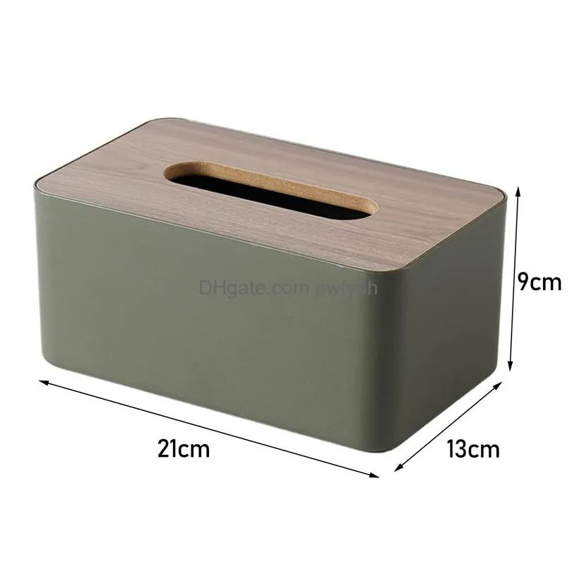 wooden tissue holder household paper towel storage box removable tissue case boite a mouchoirs lagerung boxes for home office hh571