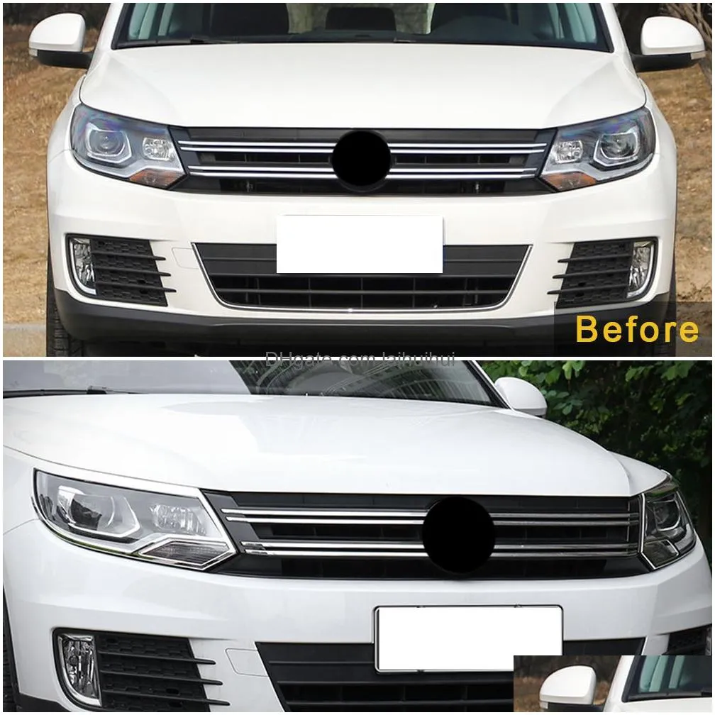 car accessories front headlight rear lamp trim sticker cover frame chrome exterior decoration for vw volkgen tiguan 2011-2017257z