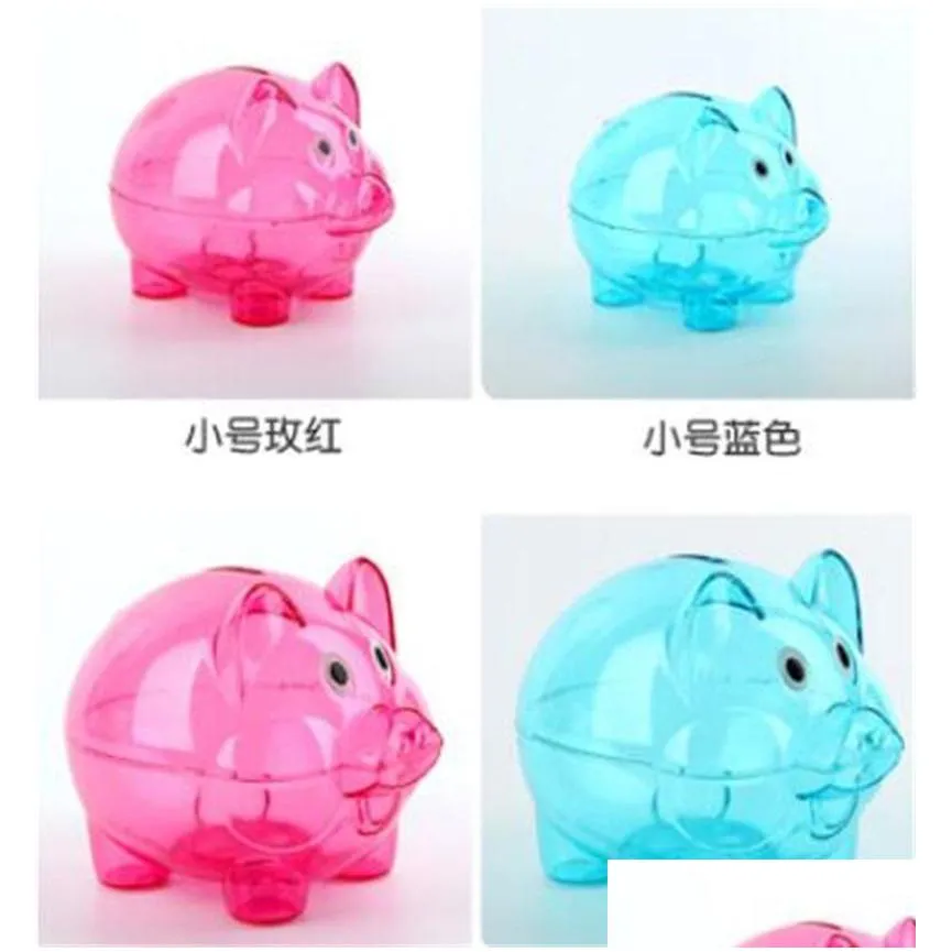 colour piggy storage jars birthday gift originality children transparent money saving box home portable cute case high quality 4 1yz