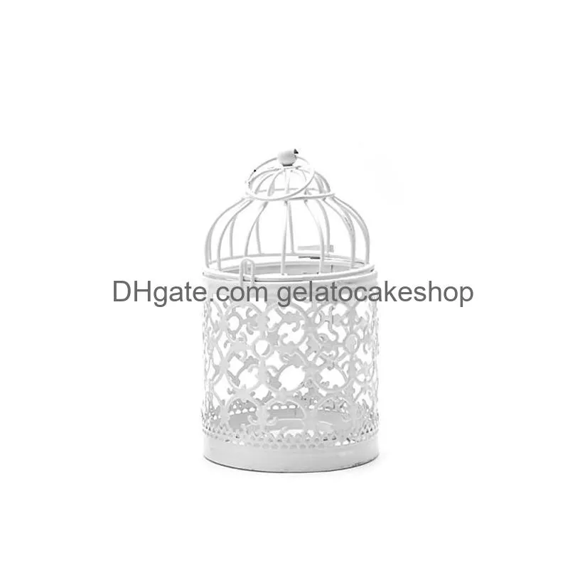 hollow iron art bird cage candlestick vintage hollow candle tealight holder christmas/fairy wedding/party decoration