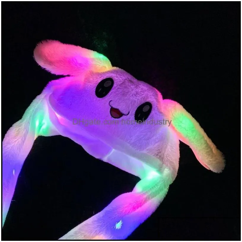 other home textile 33 styles led light plush hat cartoon animal cap for rabbit cat bunny ear moving hats adt kids christmas winter wa