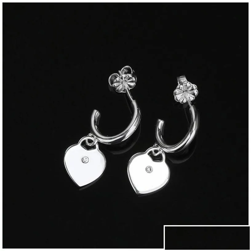 Charm Charm Theart Earrings Love Stud 925 Sier Sterlling Jewelry Desinger Women Valentines Day Party Gift Original Luxury Rop Delivery Dh0Nc