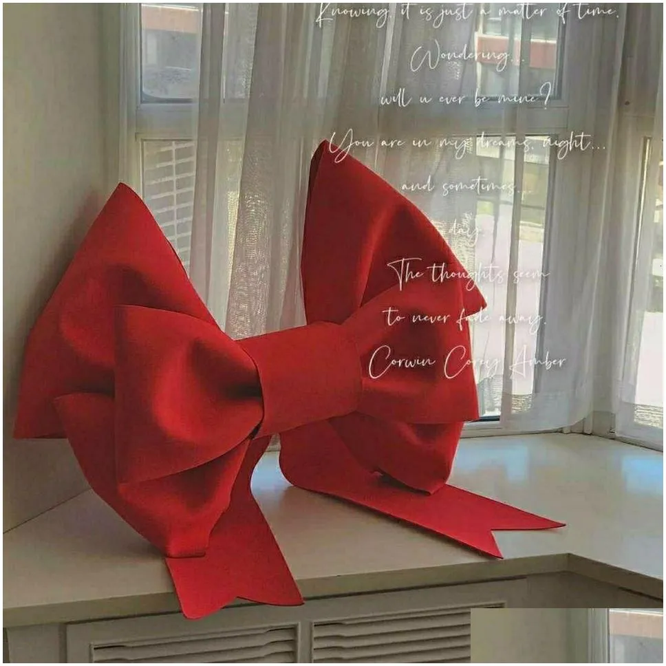 Decorative Objects Figurines Aqumotic DIY Huge Bow Material Package  Bowknot Large Bowtie Decoration Handmade PE Party Background Wall Decor