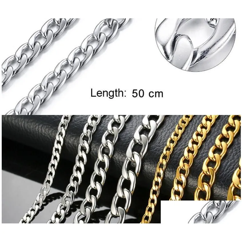 Chains Stainless Steel Solid Choker Goldplated Cuba Link Chain Necklace Fashion Male Jewelry Hip Hop Accessories6751788 Drop Delivery Dhqcg