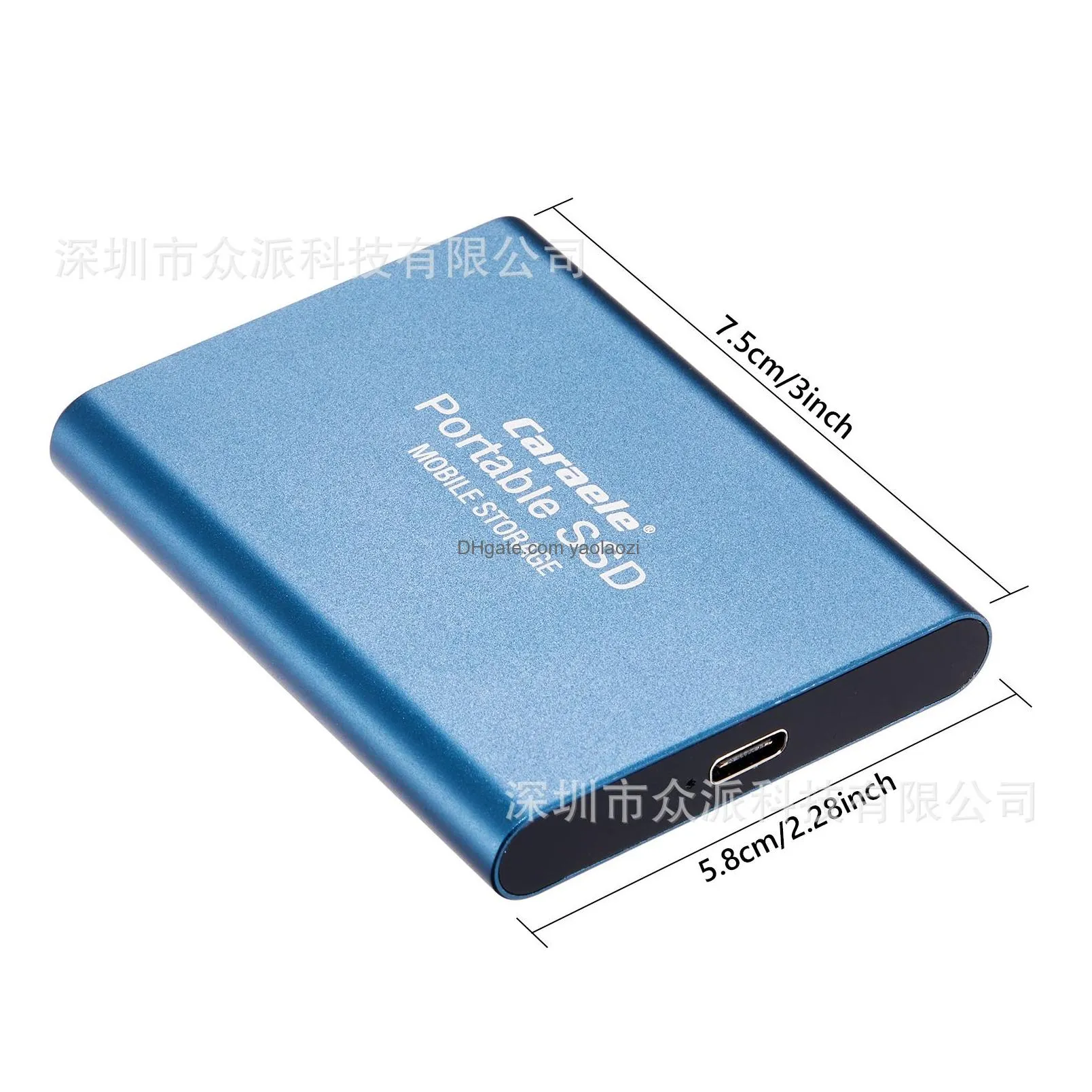 high speed 2tb portable ssd 1tb flash hard drive external type-c usb3.1 storage hd hard disk for laptop pc 500gb hdd