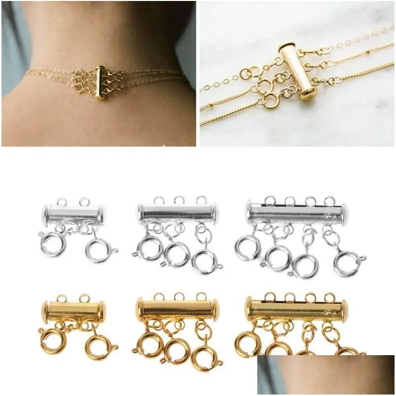 Other Other Mti Strand Necklace Clasp Layering Layered Der Spacer Un Necklaces Lobster Clasps For Jewelry Drop Delivery Jewelry Loose Dhyfr