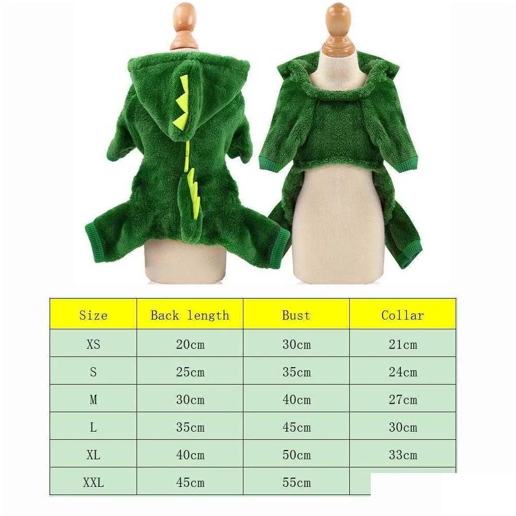 Pet Cat Clothes Funny Dinosaur Costumes Coat Winter Warm Fleece Cat Cloth For Small Cats Kitten Hoodie Puppy Dog Clothes XS-XXL