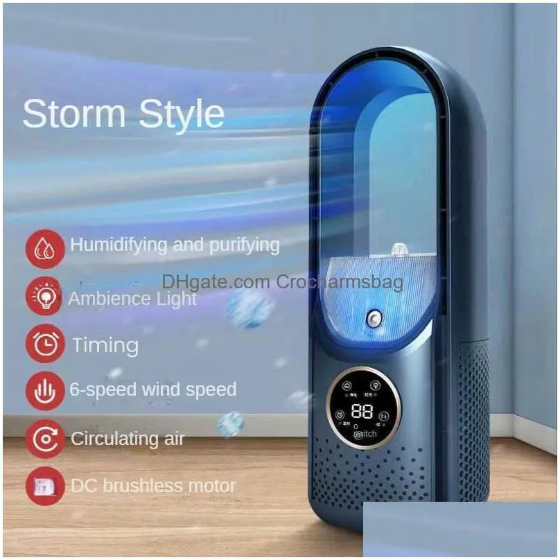 Other Home & Garden New Portable Leafless Electric Fan Air Cooler 6 Speed Silent Timer Conditioner Cooling Humidifier Desktop Conditio Dhdmz