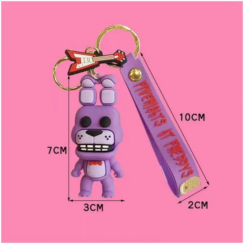 3D Figure Keychains Cartoon Soft Rubber Pvc Halloween Horror Toy Bear Drop Delivery Dhsxb