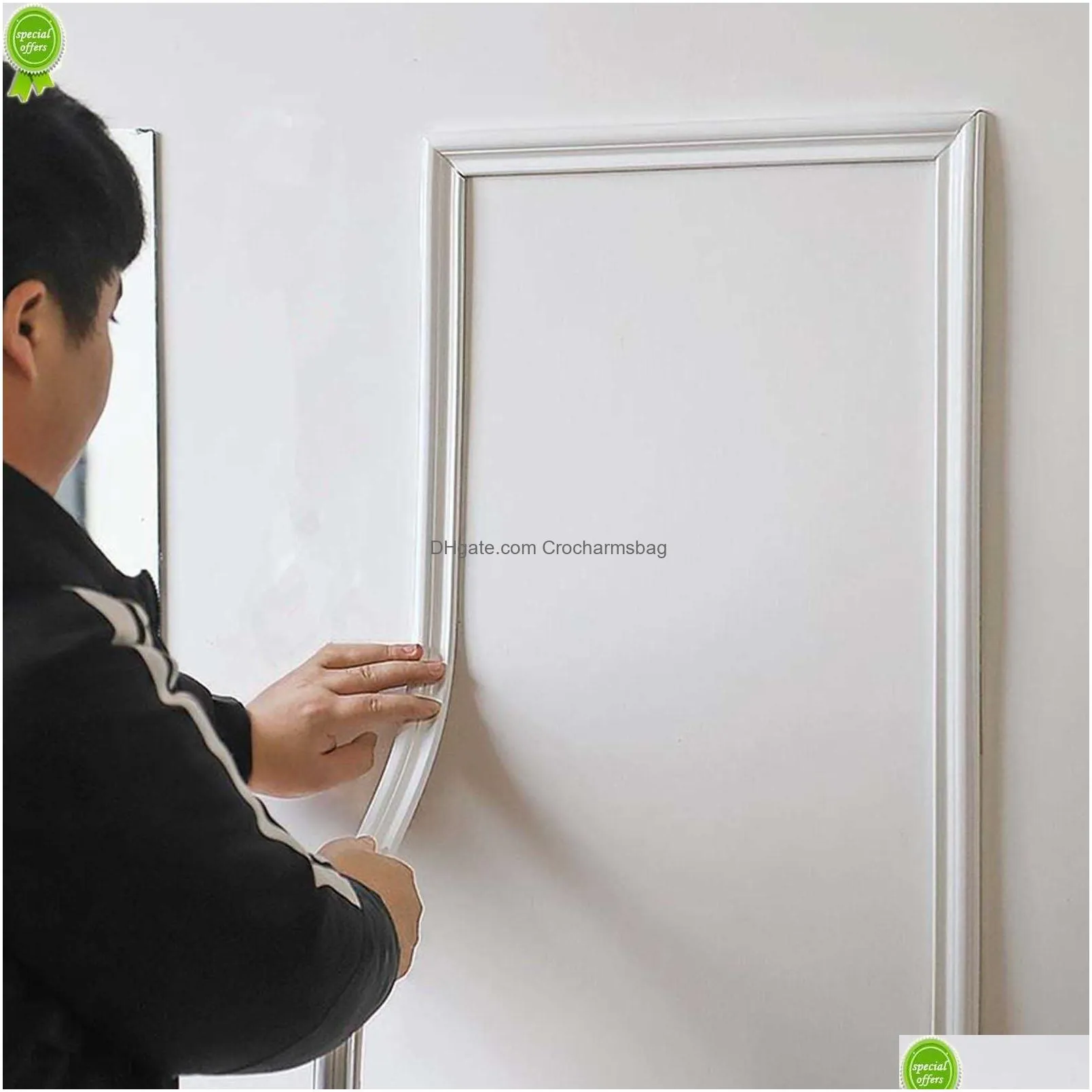 Wall Stickers New Self-Adhesive Waterproof Skirting Waistline Tv Background Wall Frame 3D Foam Border Edge Pressing Strip For Home Dec Dhvum