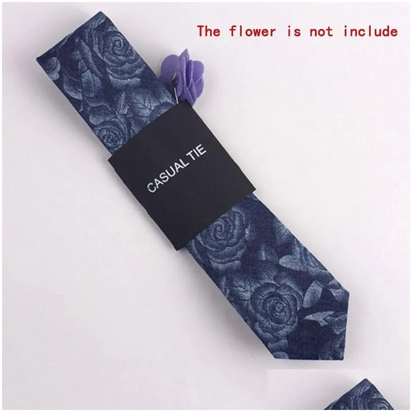 Neck Ties New Fashion Men Floral Print Tie Suit Skinny Ties Slim Cotton Neck Necktie For Wedding Christmas Drop Delivery Fashion Acces Dhtkq