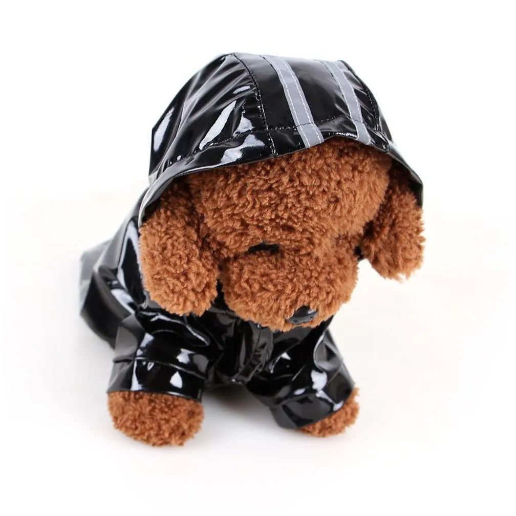 pet dog clothes Apparel Outdoor Puppy Pets Rain Coat S-XL Waterproof Jacket hooded raincoat PU reflective for Dogs Cats Appa