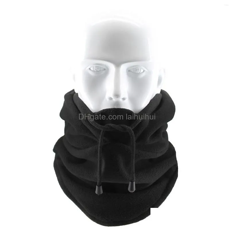 bandanas outdoor sports cycling cap winter plush warm motorcycle balaclava bicycle female hat windproof hood ski mask drawstring men