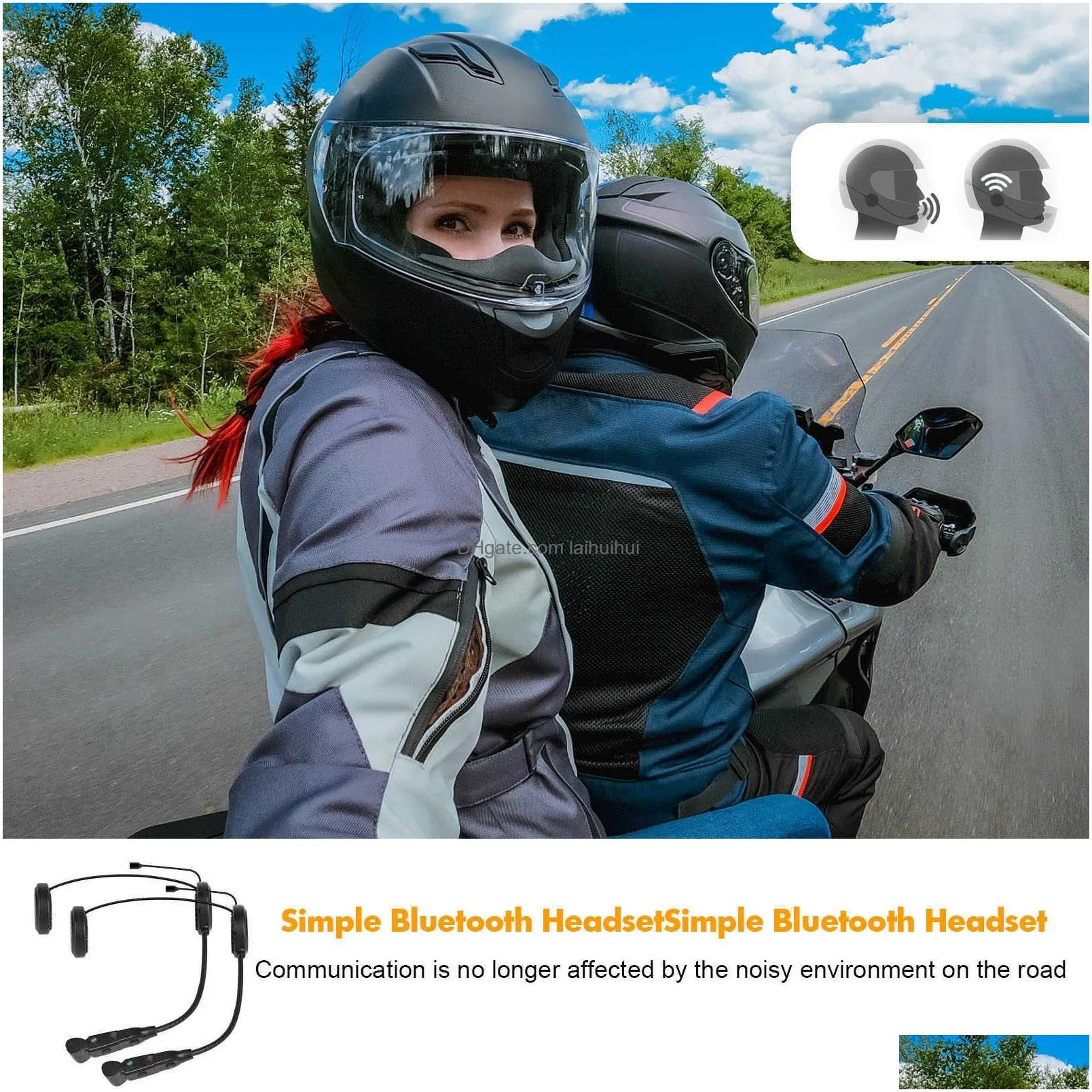 car v2-1 motorcycle bluetooth intercom helmet headset wireless waterproof hands- call kit stereo music earphone walkie talkie