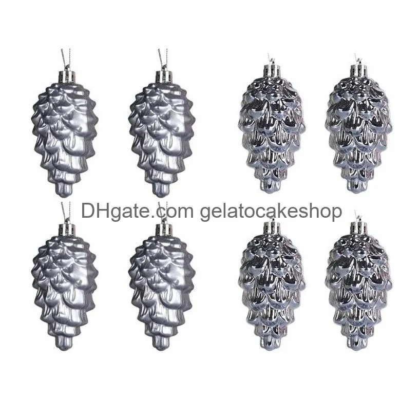 christmas pinecone ornament 8pcs 9cm hanging plastic pine cone painted christmas tree decoration