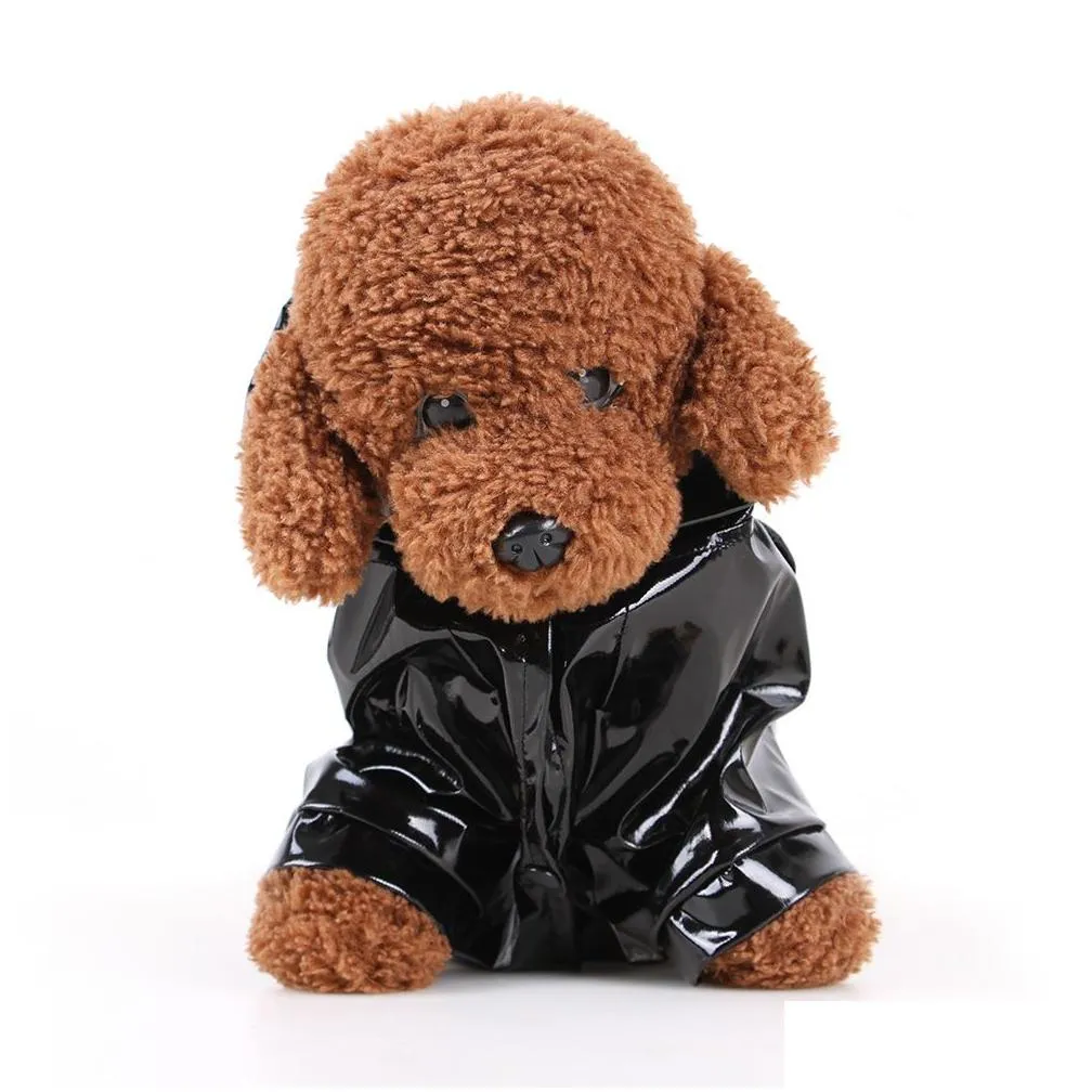 pet dog clothes Apparel Outdoor Puppy Pets Rain Coat S-XL Waterproof Jacket hooded raincoat PU reflective for Dogs Cats Appa