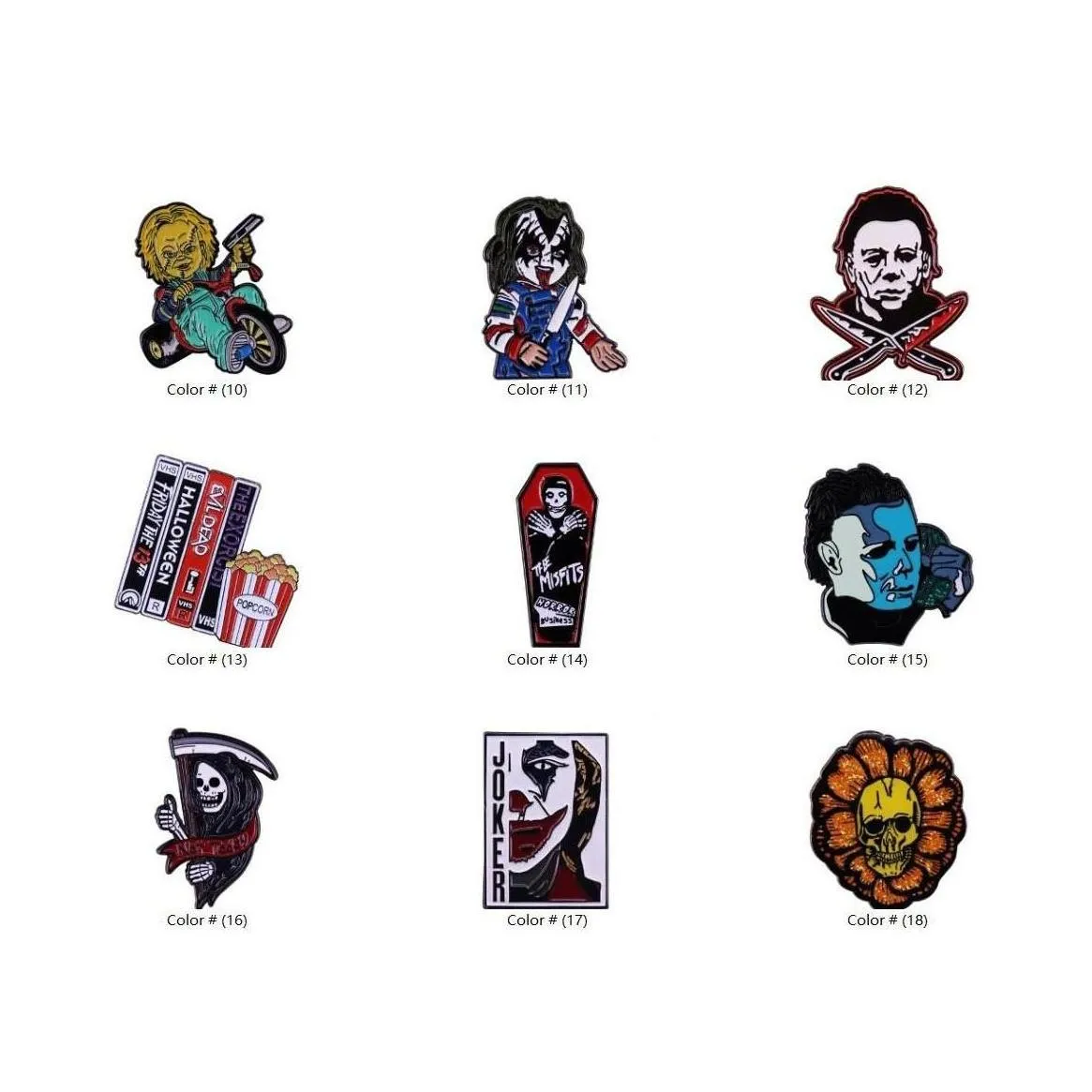 Pins, Brooches Pins Brooches Halloween Movie Enamel Pin Brooch Badge Lapel Backpack Collar Hat Women Men Jewelry Gifts Drop Delivery J Dhtpg