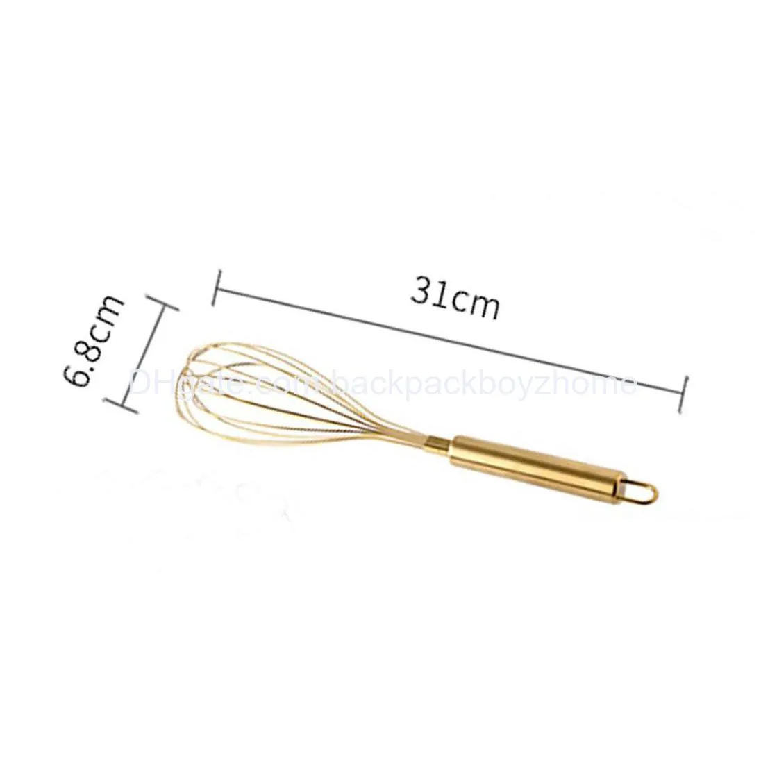 1pcs gold stainless steel egg beater hand whisk egg mixer baking cake tool baking set home egg tools kitchen accessories for factory price expert design