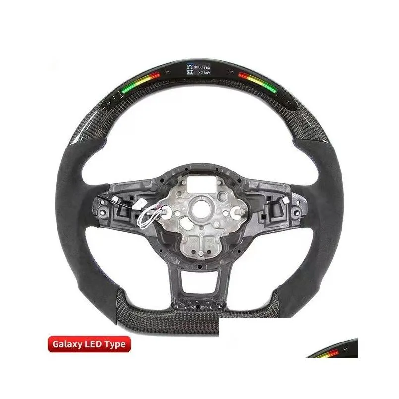 car carbon fiber steering wheel for volkgen golf 7 mk7 gti gtd gli gt gte r line scirocco tiguan led performance