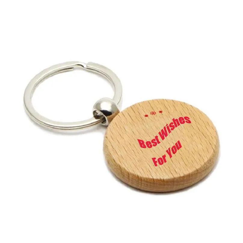 2021 Beech Keychain Party Supplies Spot Blank Solid Wood Keychains Wooden Custom Creative Holiday Small Gift Drop Delivery Dhvwz