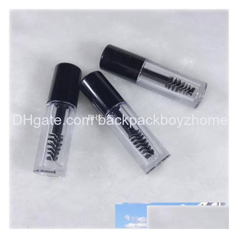 0.8ml empty mascara tube eyelash cream vial/liquid bottle sample cosmetic container with leak proof inner black cap