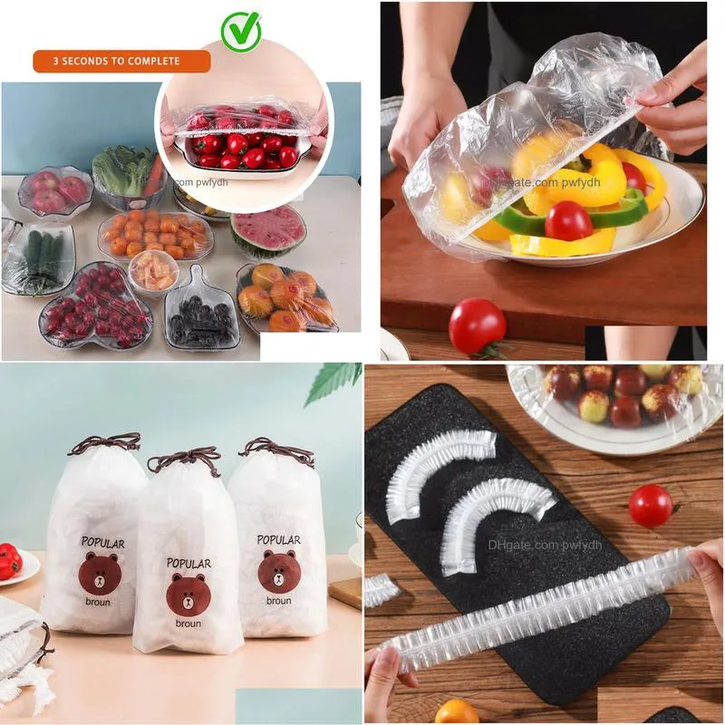 food cover plastic  keeping saver bag bowl cover saran wrap elastic kitchen food lids dust covers food storage cover hh367