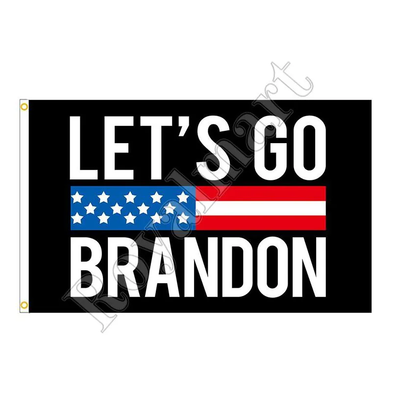 60X90Cm Lets Go Brandon Banner Flags 2X3Ft Outdoor Propaganda Parade Flag With 2 Copper Buckles Drop Delivery Dhzkr