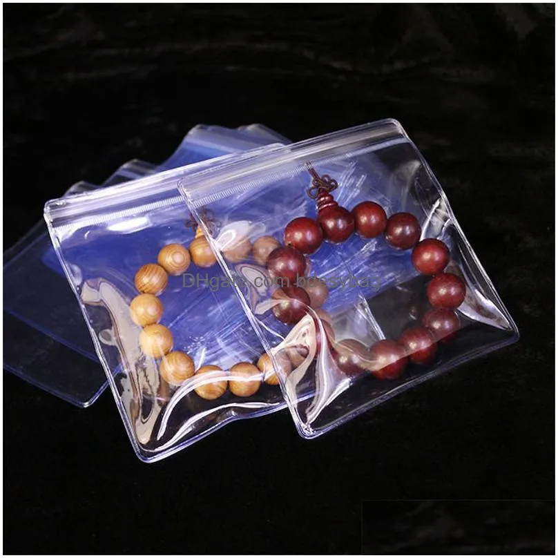 clear plastic jewelry storage bag thick transparent package pvc bag with zipper resealable jewelry packing bag wholesalelz0647