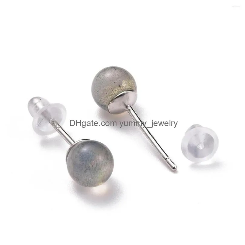 Stud Stud Earrings Kissitty 5 Pairs Stone Round Dainty With Sier Color Pin For Women Diy Jewelry Findings Gift Drop Delivery Jewelry E Dhn0C