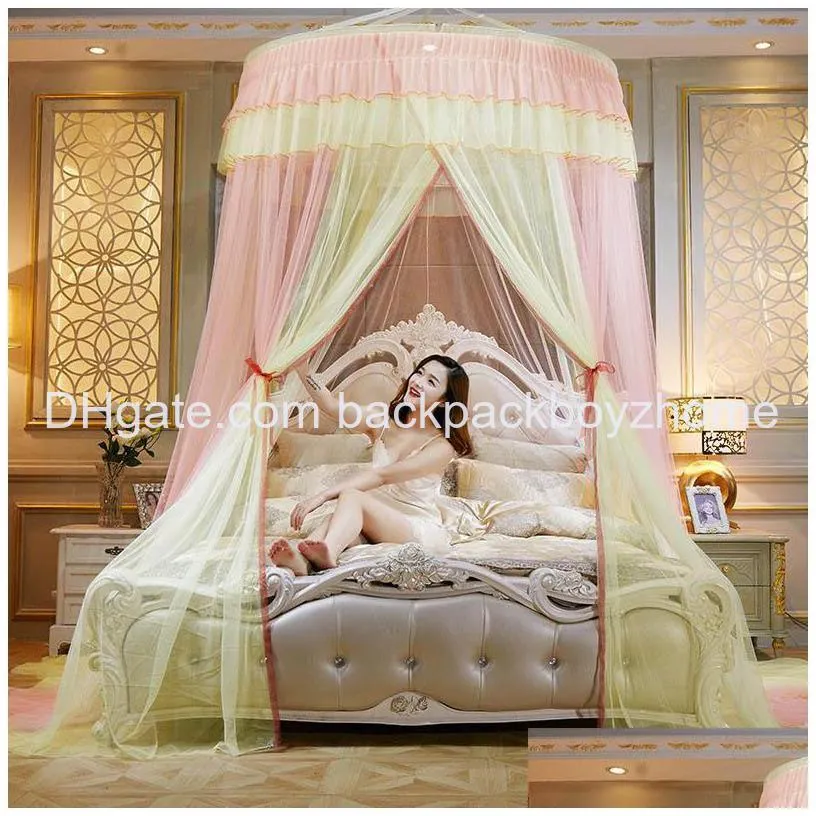 round lace high density princess bed nets curtain dome princess queen canopy mosquito nets 