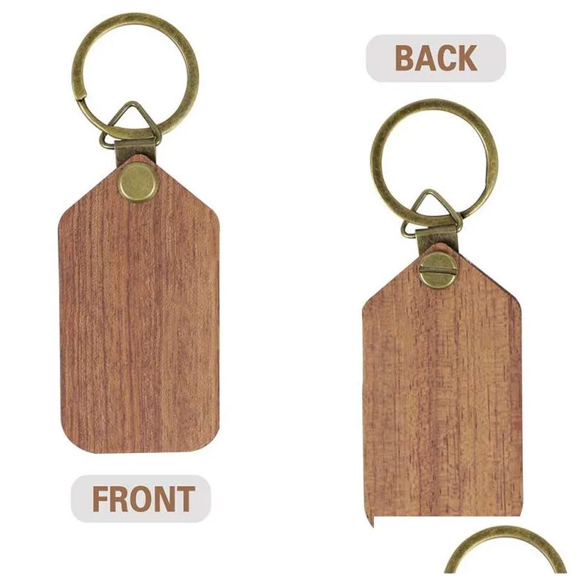 Custom Po Keychain Party Favor Gift Personalized Engraved Picture Name Keyring Wood Key Ring For Women Man Mothers Day Drop Delivery Dhmlk