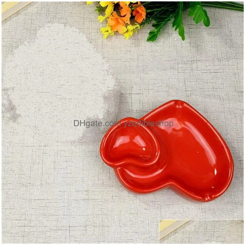 red heart creative porcelain ashtray fashion trend household merchandises desk cleaning household items 20220531 d3