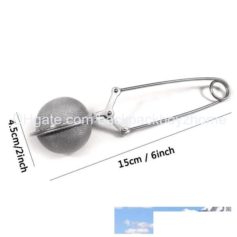 4.5cm high quality tea infuser 304 stainless steel sphere mesh tea strainer coffee herb spice filter diffuser handle tea ball dbc