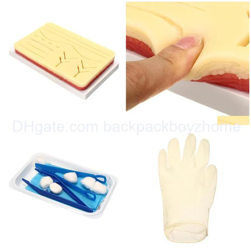 silicone medical suture training kit human traumatic skin model suturing practice training pad set doctor nurse teaching