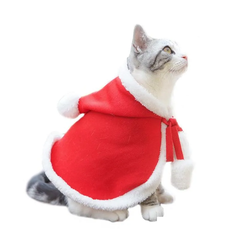 Pet clothes Appare 2021 Merry Christmas Gift Dress Winter Warm Dog apparel Clothe Cat Clothing Funny Santa Pets decorat