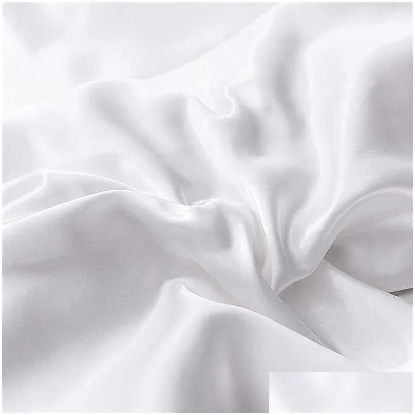 Wholesale Luxury 100% Satin Silk White 1PCS Flat Sheet Silky Queen King Bed Sheets For Women Men Y200417