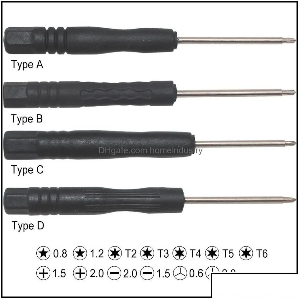 screwdrivers mini magnetic screwdriver t2 t3 t4 t5 t6 1.5 2.0 phillips slotted 0.8 pentalobe 0.6 tri wing for phone tablet type a rep