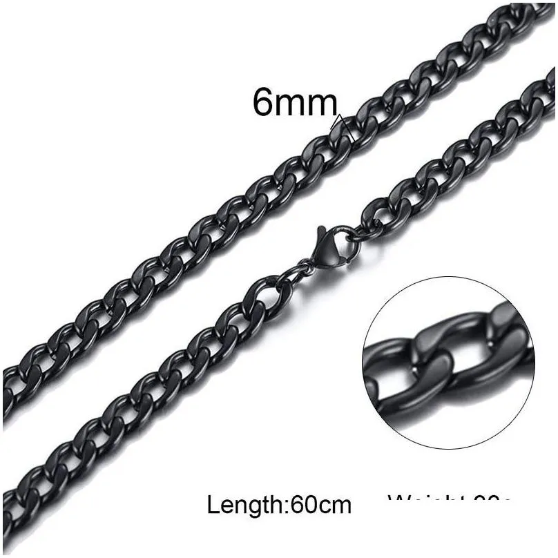 Chains Stainless Steel Solid Choker Goldplated Cuba Link Chain Necklace Fashion Male Jewelry Hip Hop Accessories6751788 Drop Delivery Dhqcg