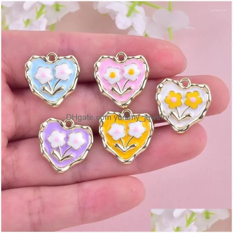 Charms Charms 10Pcs Y2K Fashion Tip Flower Butterfly Alloy Pendants For Diy Jewelry Earring Bracelet Bag Accessory Drop Delivery Jewel Dhp9D
