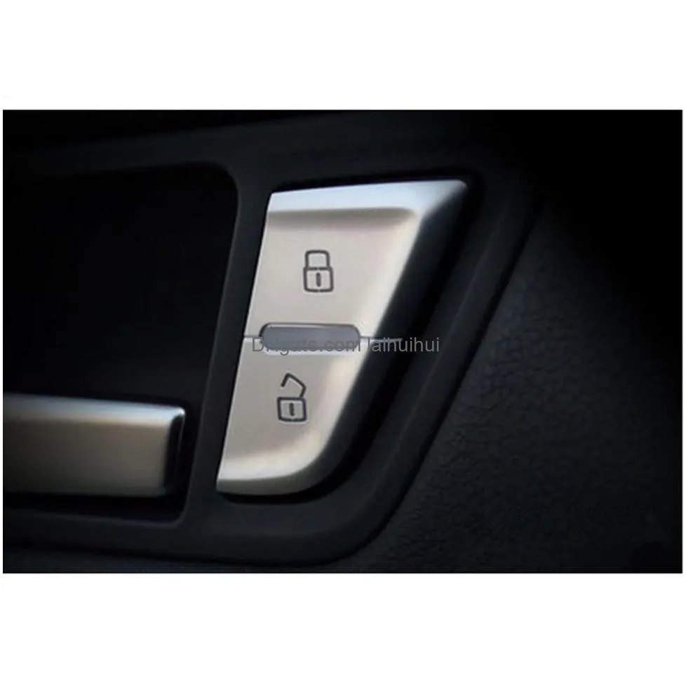 car door unlock buttons sequins decoration cover trim 4pcs for audi a4 09-16 q5 10-17 chrome abs car styling262s