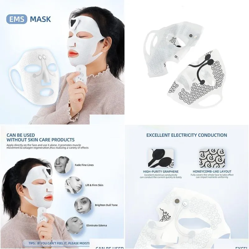 face care devices electronic ems mask lifting vibration massager slimming massage anti wrinkle remove edema 221231