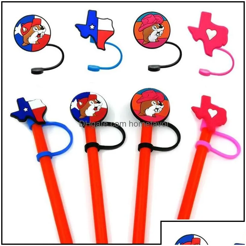 drinking straws custom texas style pattern soft sile st toppers accessories er charms reusable splash proof dust plug decor homefavor