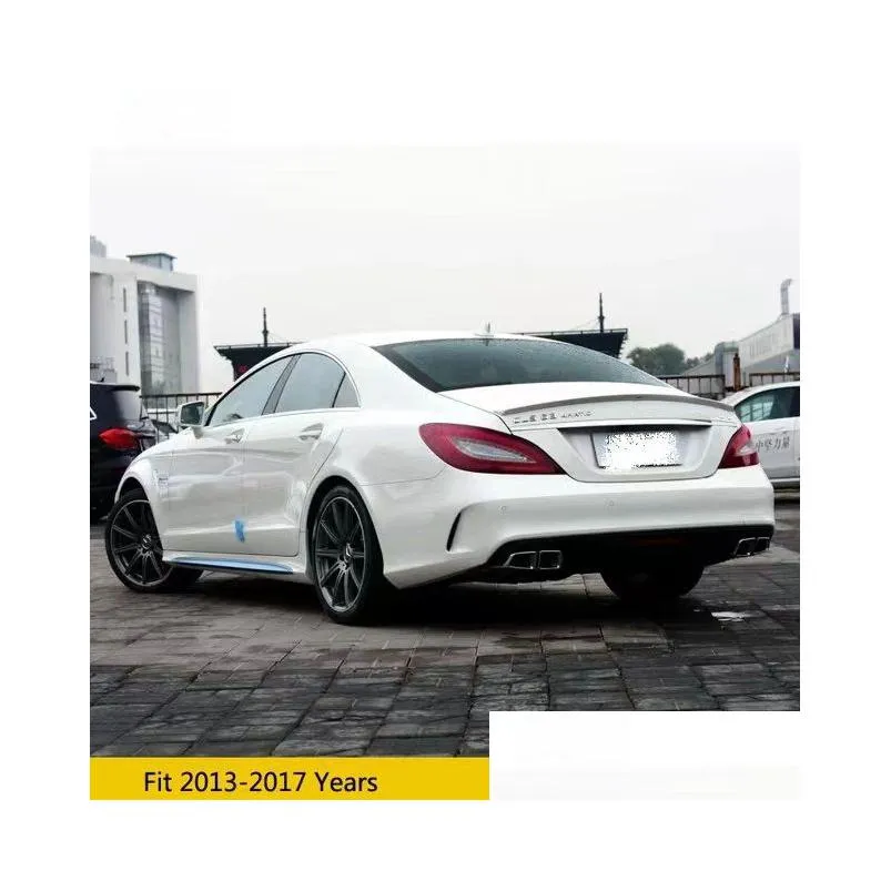 pair y style stainless steel exhaust muffler tips for benz cls w218 amg style rear bumper tail pipe car accessories