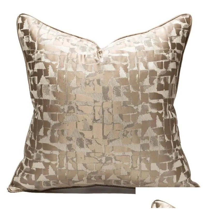 Cushion/Decorative Pillow Modern Champagne Gold Light Luxury Cushion Cover 30*50 45x45 50 Pillowcase Jacquard Living Bedroom Sofa Home