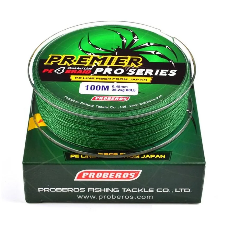 100meters/1box 5 color fishing lines 4 weaves braided pe line available 6lb-100lb2.7kg-45.3kg pesca tackle accessories e-004