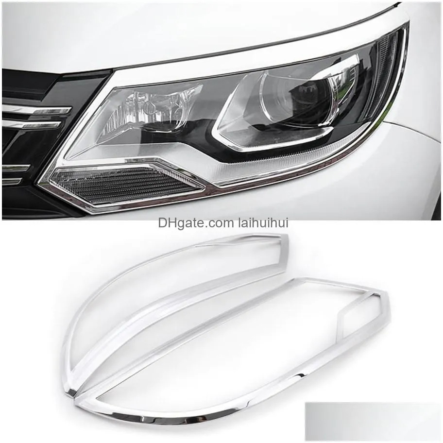 car accessories front headlight rear lamp trim sticker cover frame chrome exterior decoration for vw volkgen tiguan 2011-2017257z