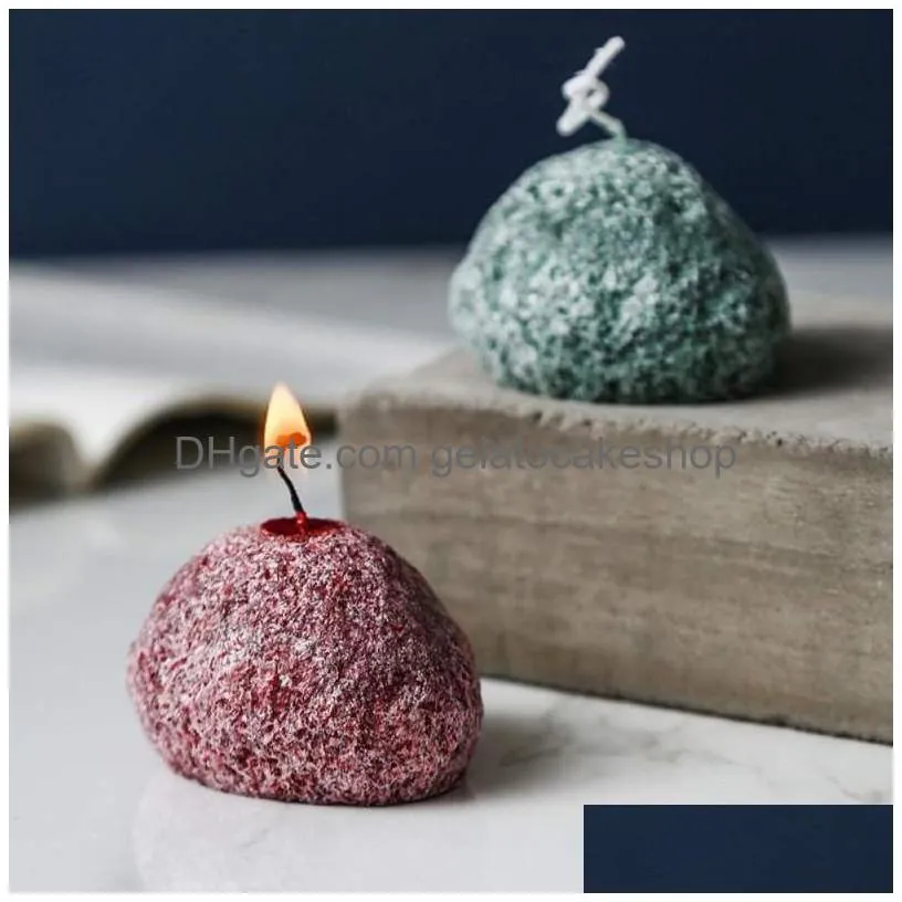 stone-shaped candles ice flower scented candle floral aromatherapy wax fragrant candles festival home aroma wax decoration