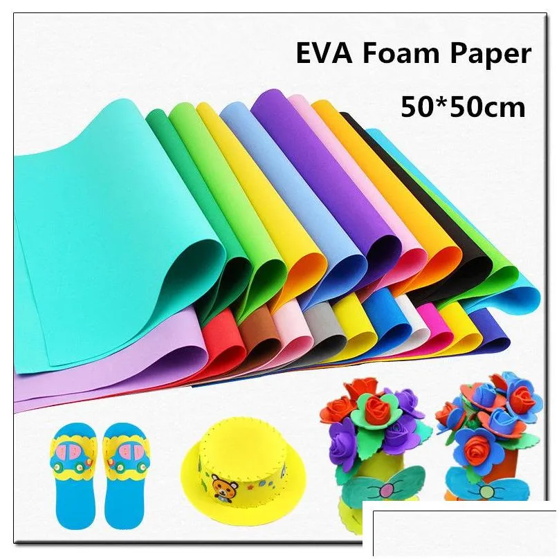 10pcs 50*50cm 0.8-1mm Handmade Scrapbooking Craft Scrapbook Wrapping EVA Sponge Foam Paper for Flower Background DIY Party Decor