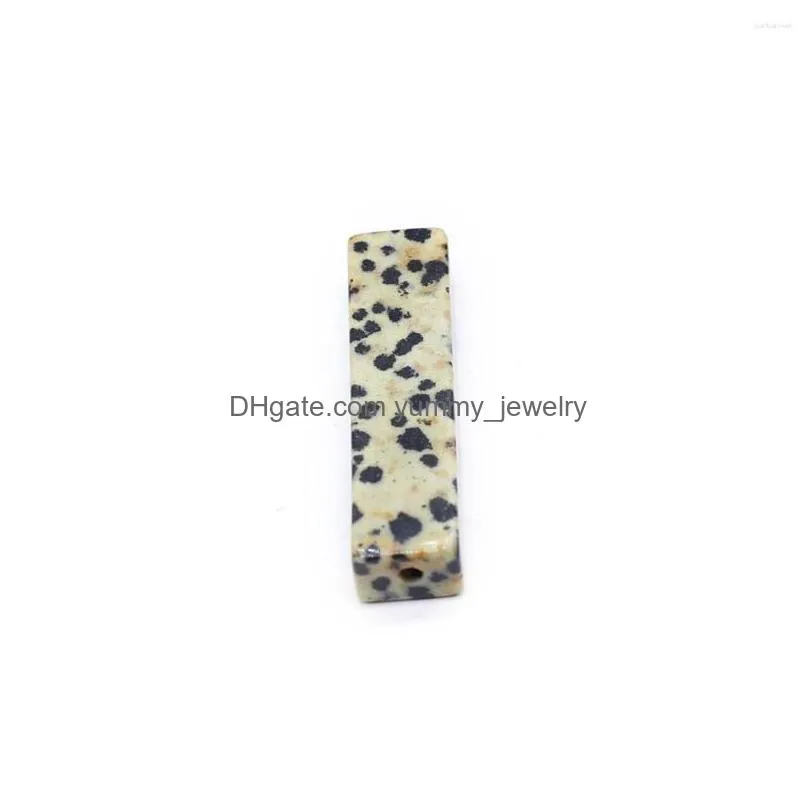 Charms Charms 2 Pcs Natural Semi-Precious Stone Random Colour Rec Pendant With Hole For Diy Jewelry Making Handmade Earring Necklace D Dhh3M